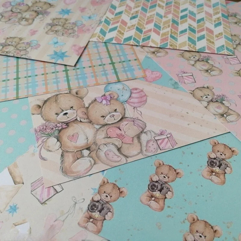 Karton voor scrapbooking en kaarten maken – Little Bear design, 24 vellen