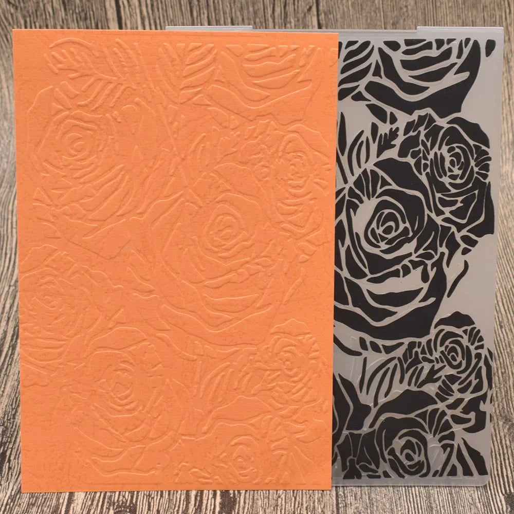 Embossing folder rozen bloemen kunststof voor kaarten en scrapbooking