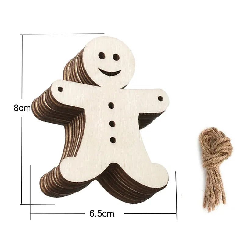 Houten figuur om zelf te kleuren/schilderen – Kerstversiering 10 stuks