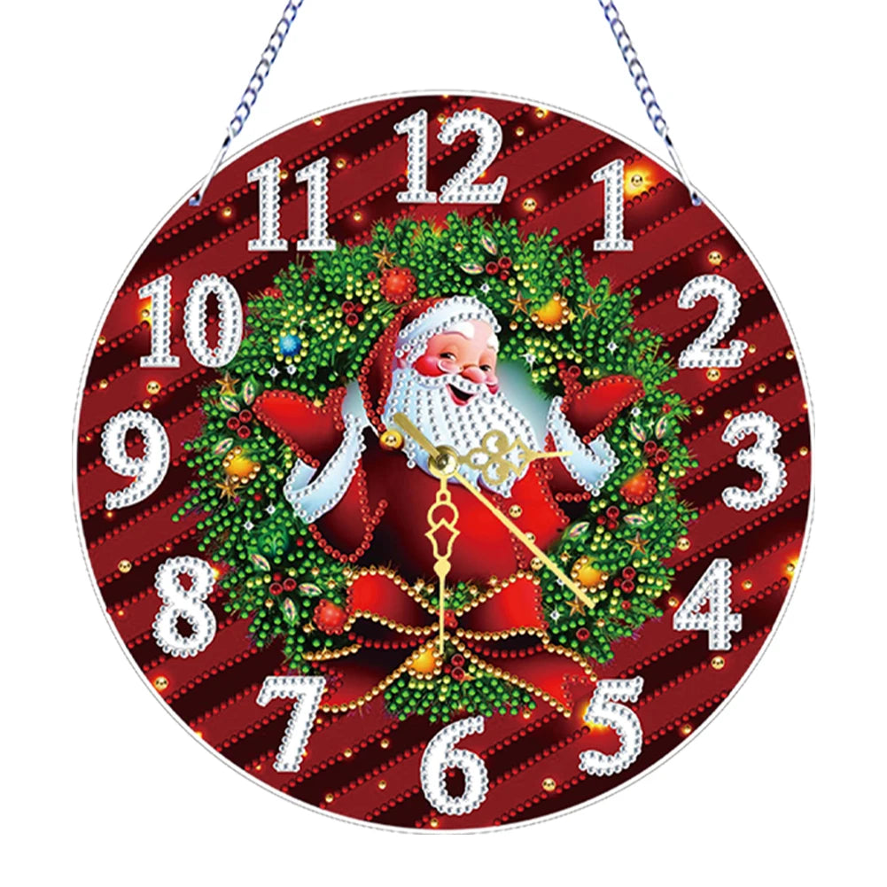 Diamond Painting Klok Kerst Hanger – Creatieve Kunst Klokset