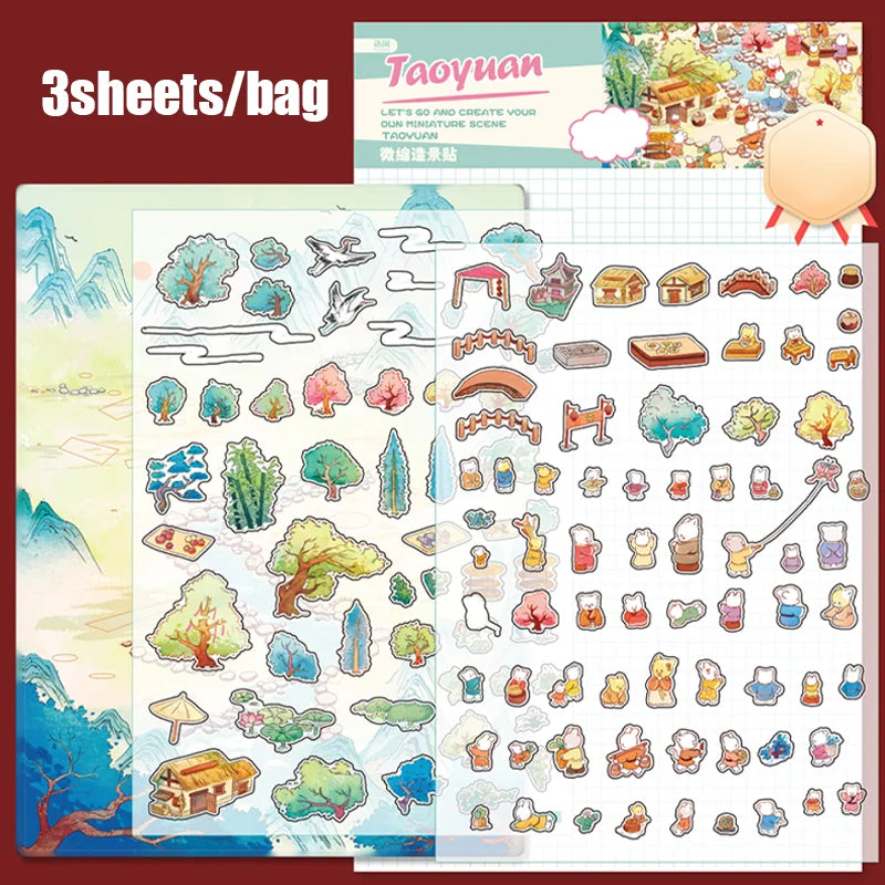 Sticker homestyling set creatieve miniatuur interieurstickers 3 vellen