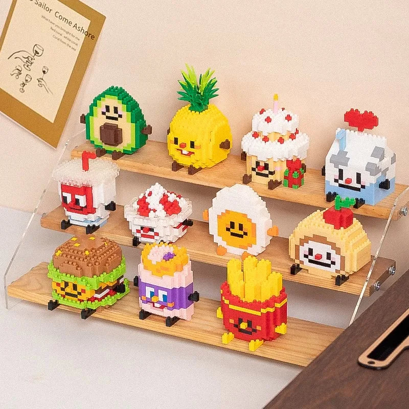 Bouwpakket mini food styling decoratie – schattige fruitmodellen voor op je bureau