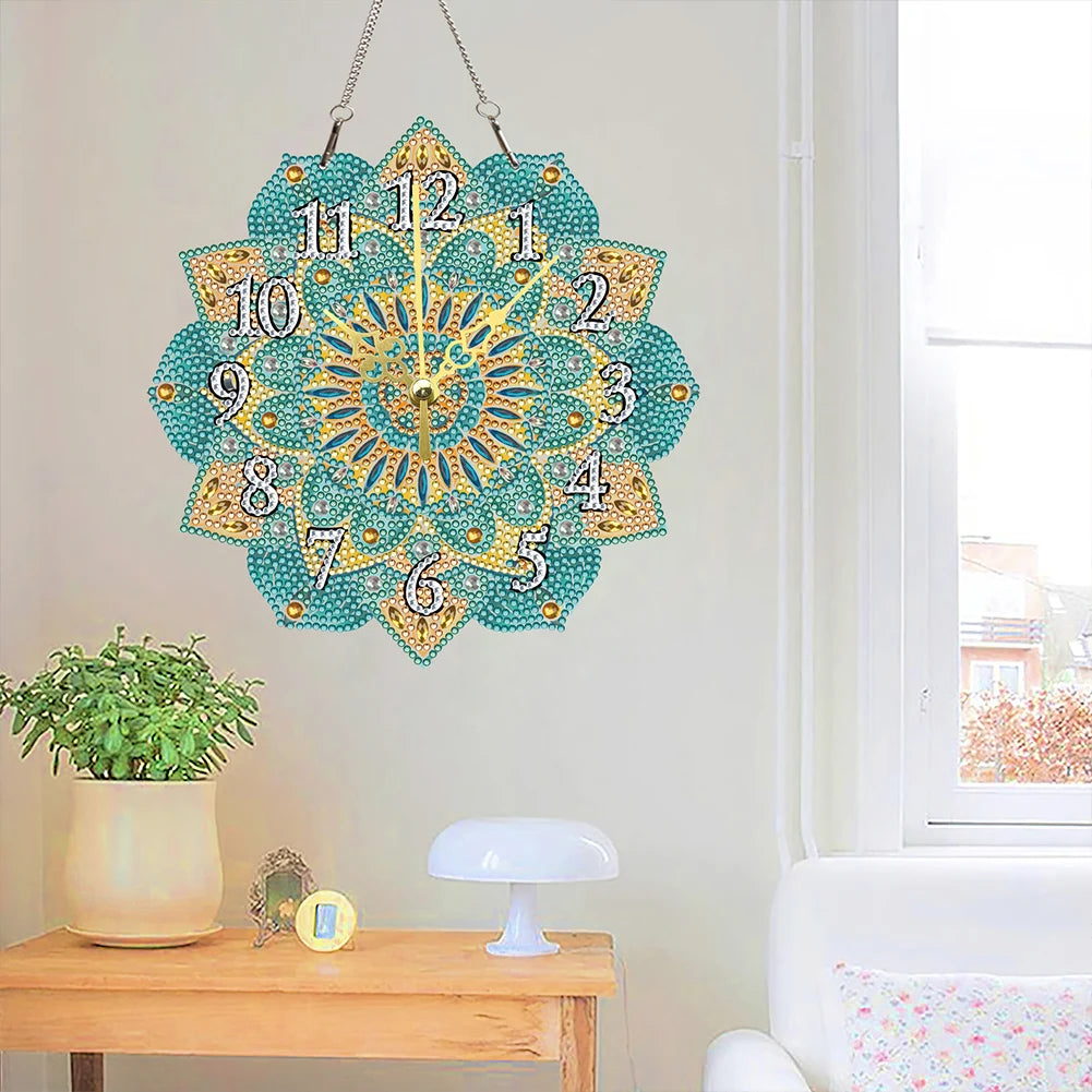 Diamond Painting Klok Mandala Mozaïek Kunstwerk met Kristallen Steentjes