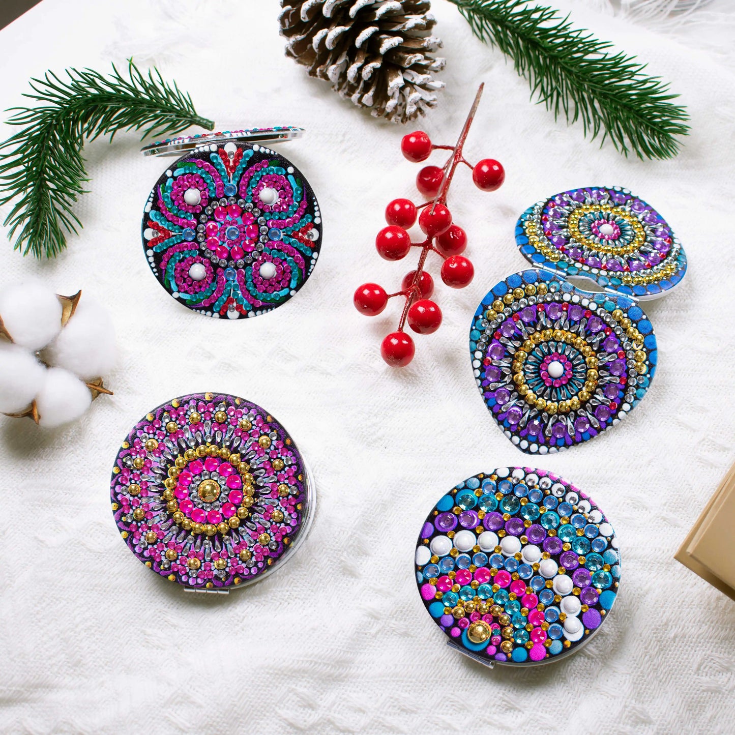 Diamond Painting Make-up spiegel Mandala – Compacte en Draagbare Opvouwbare Spiegel