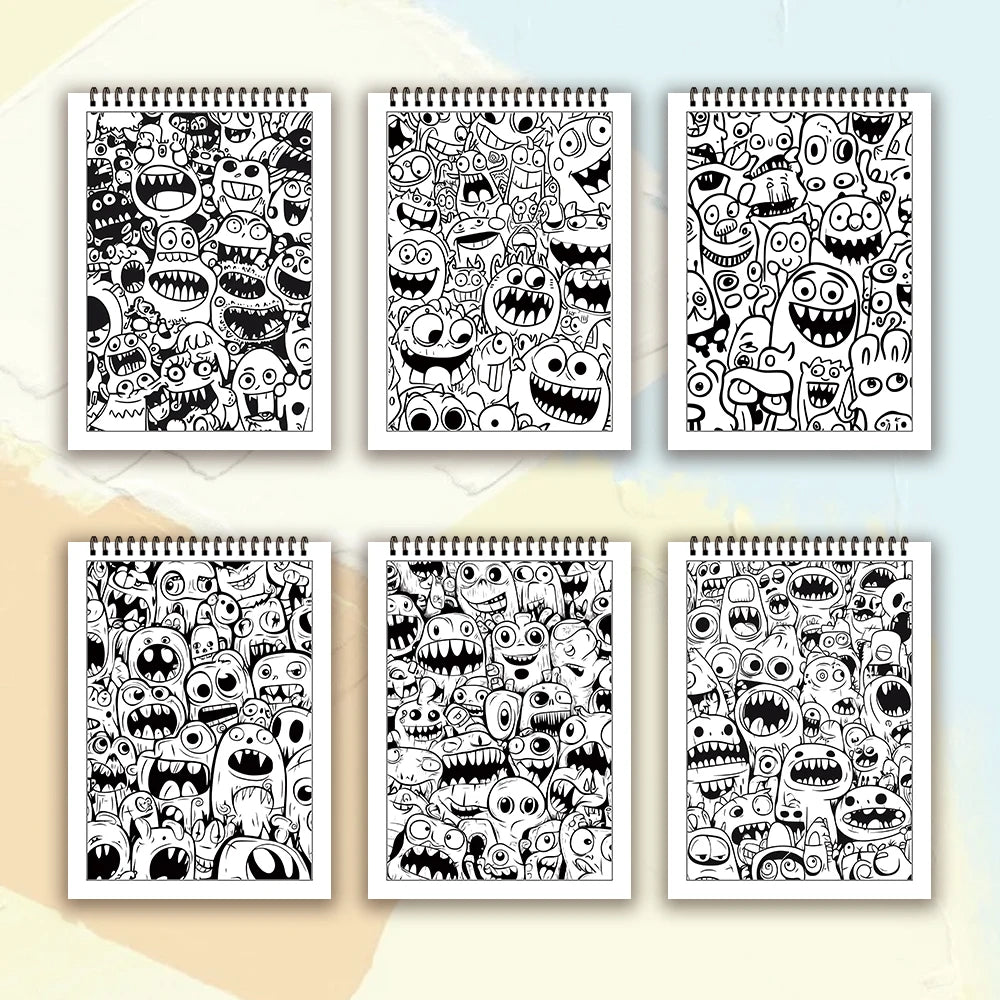 Kleurboek voor volwassenen – Rose Skull & Grote Oogmonsters