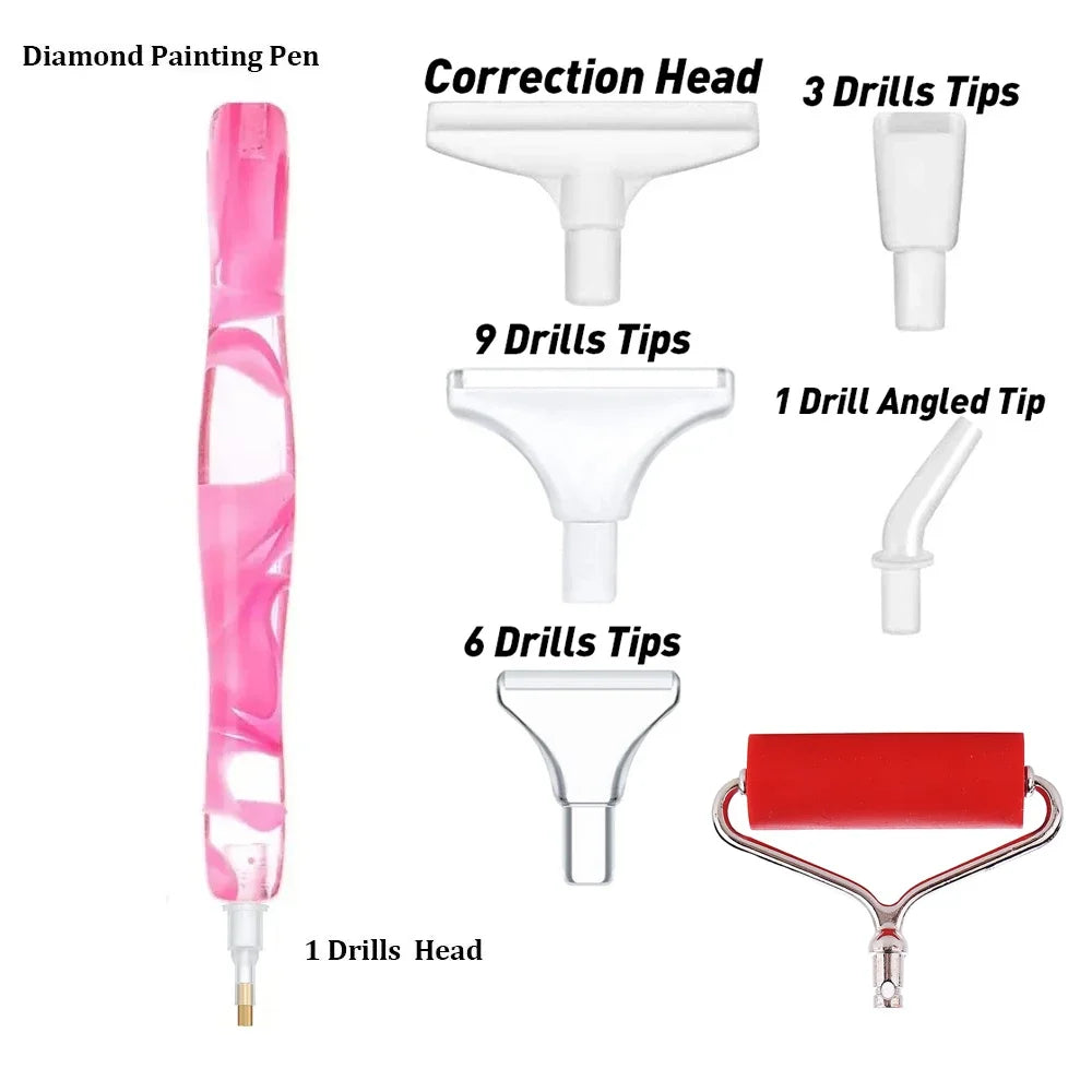 Diamond Painting Pen met roller en metalen tips