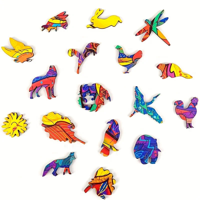 Houten figuren puzzel Rainbow Katten