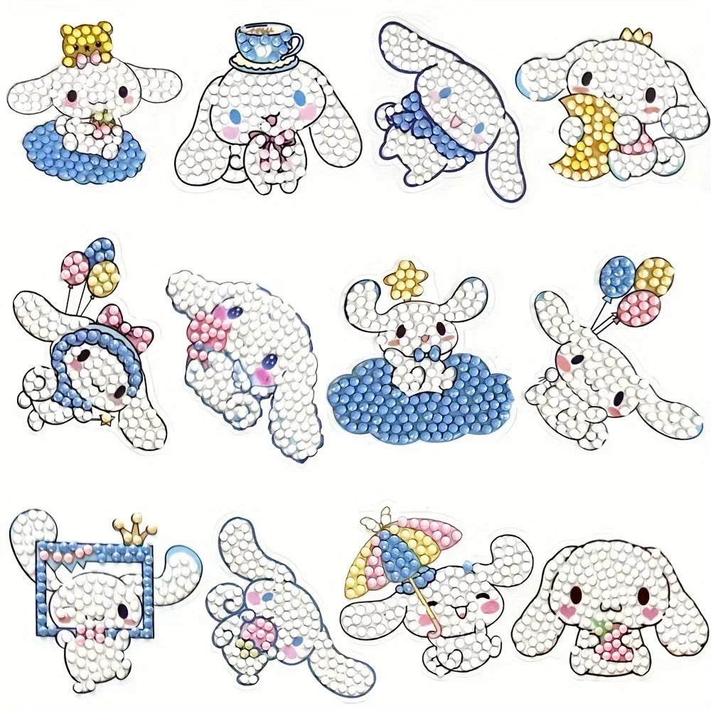 Diamond Painting Sticker set - 12 stuks met schattige beestjes