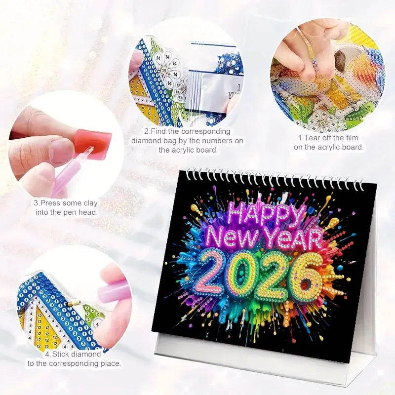 Diamond Painting Kalender kerst tafelkalender met decoratieve maanden