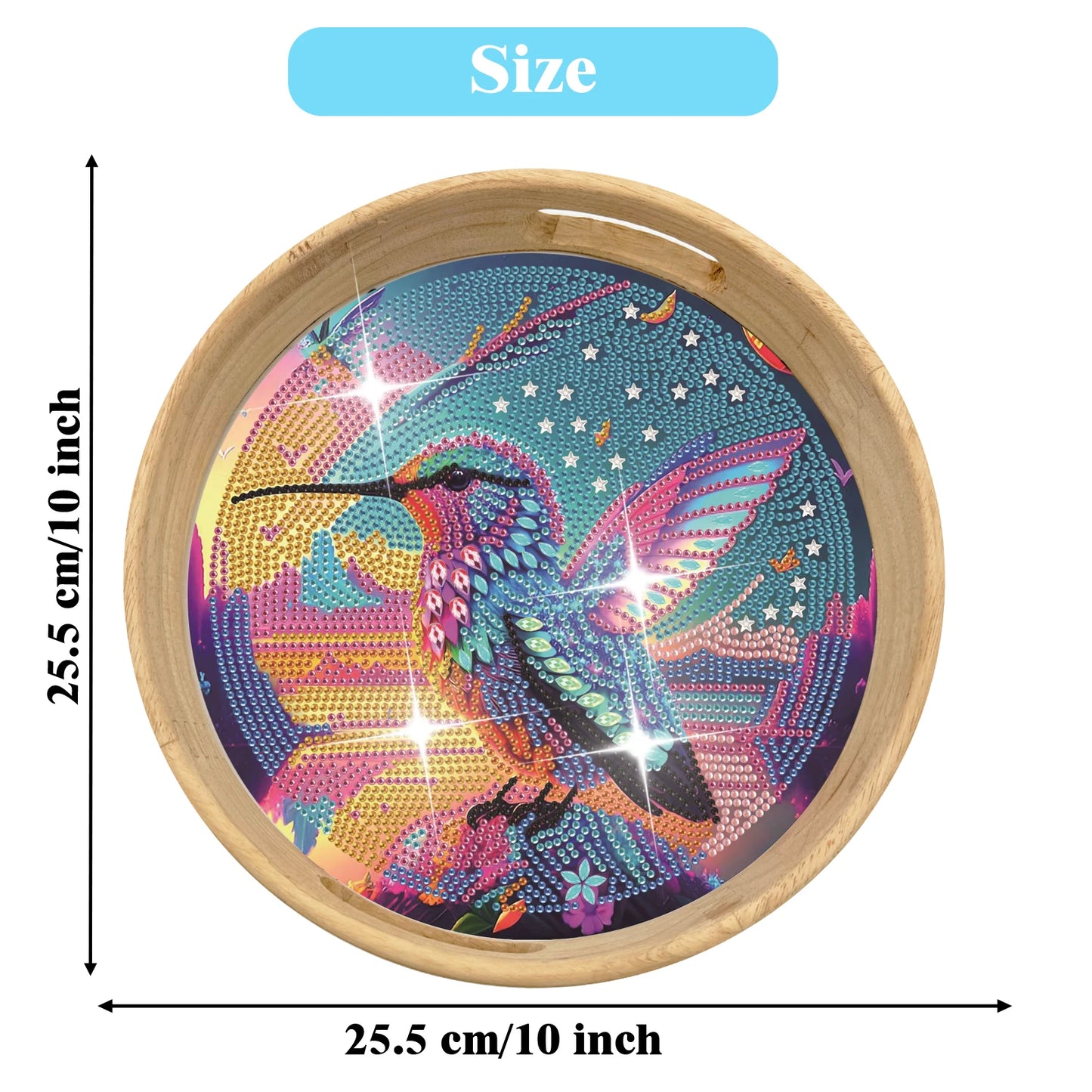 Diamond Painting Dienblad Houten Set met Dierenontwerp – Rond Model