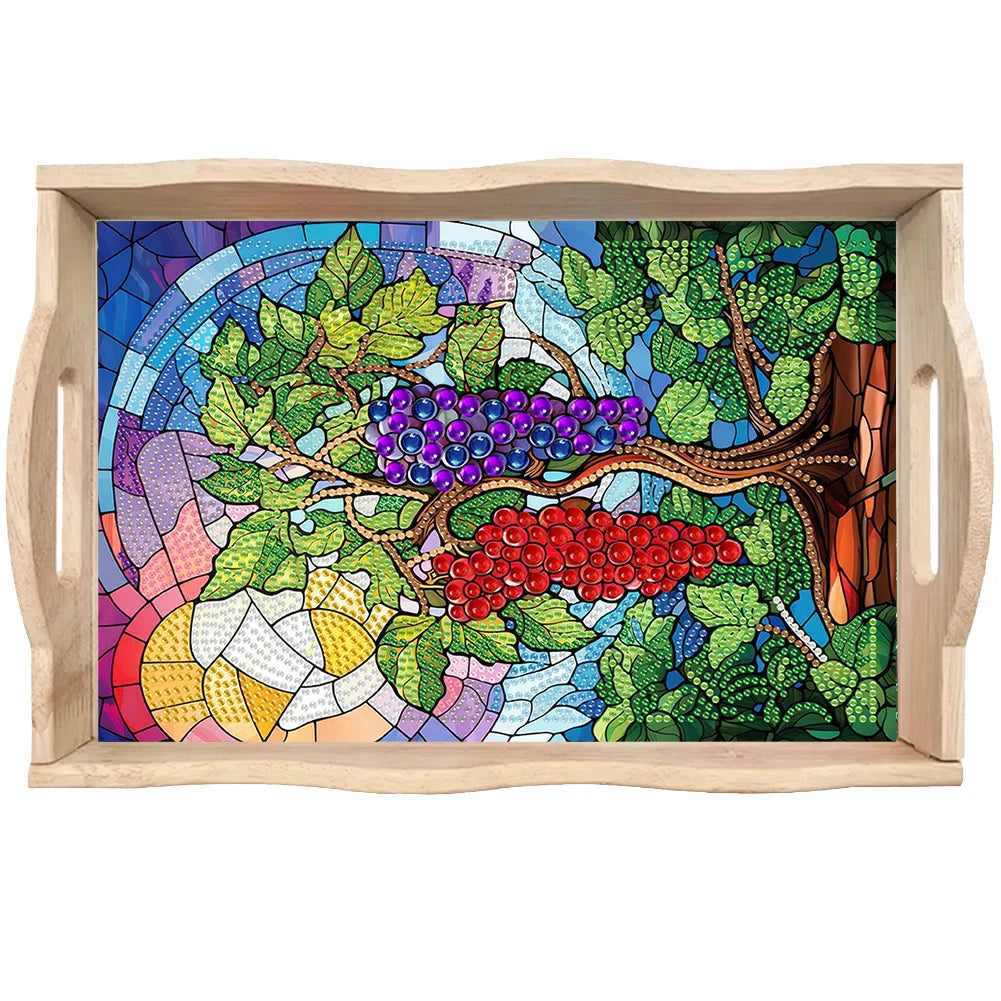 Diamond Painting Dienblad Hout - Kleurrijk Serveerblad voor Eten en Decoratie