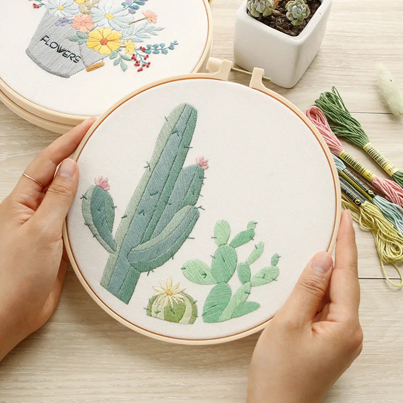 Borduurpakket Bloemen – Compleet Startpakket met borduurring (20 cm)