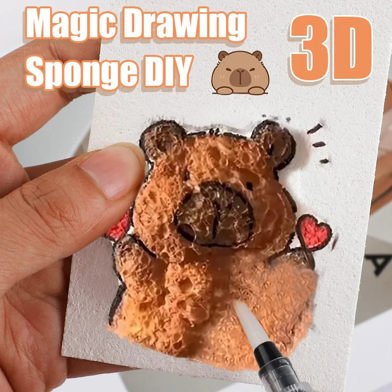 Schuim textuur tekenen set – 3D magie met waterkwast (26/36-delig)