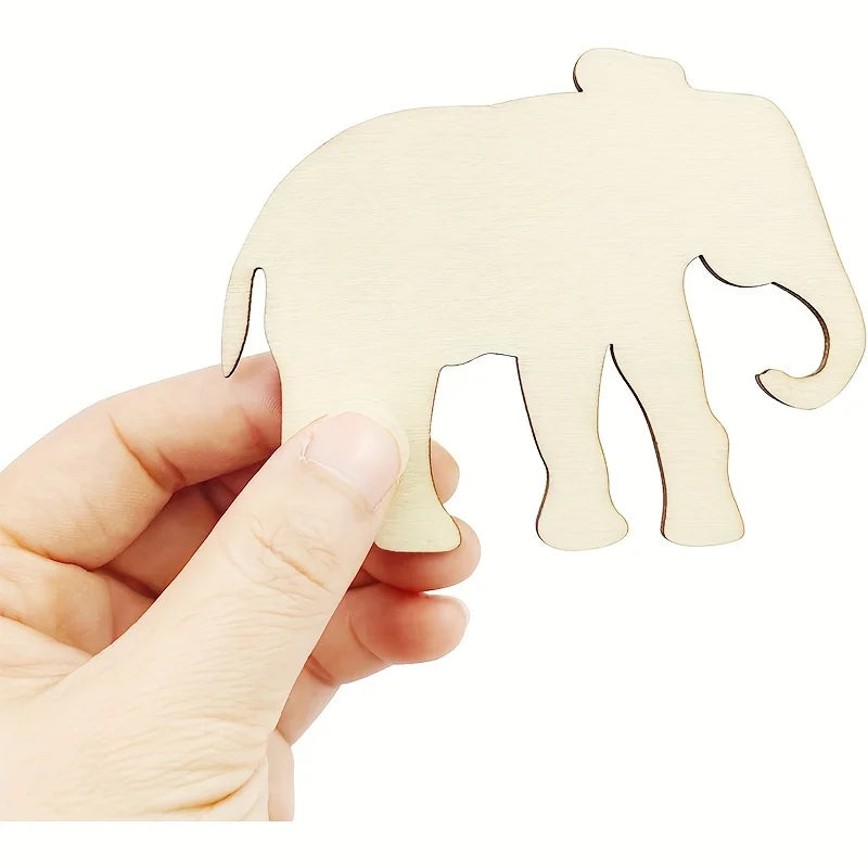 Houten figuur om zelf te kleuren/schilderen - Safari dieren set (24 st.)