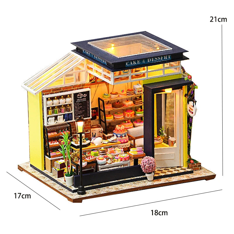 Zelfbouw Miniatuurhuisje met Meubels en LED Verlichting - Zonder Stofkap