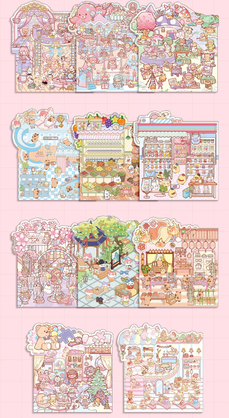 Sticker homestyling set 20in1 landschap stickeralbum voor kinderen