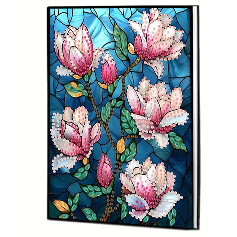 Diamond Painting Notitieboekje met Bloemen PU Leer Cadeau