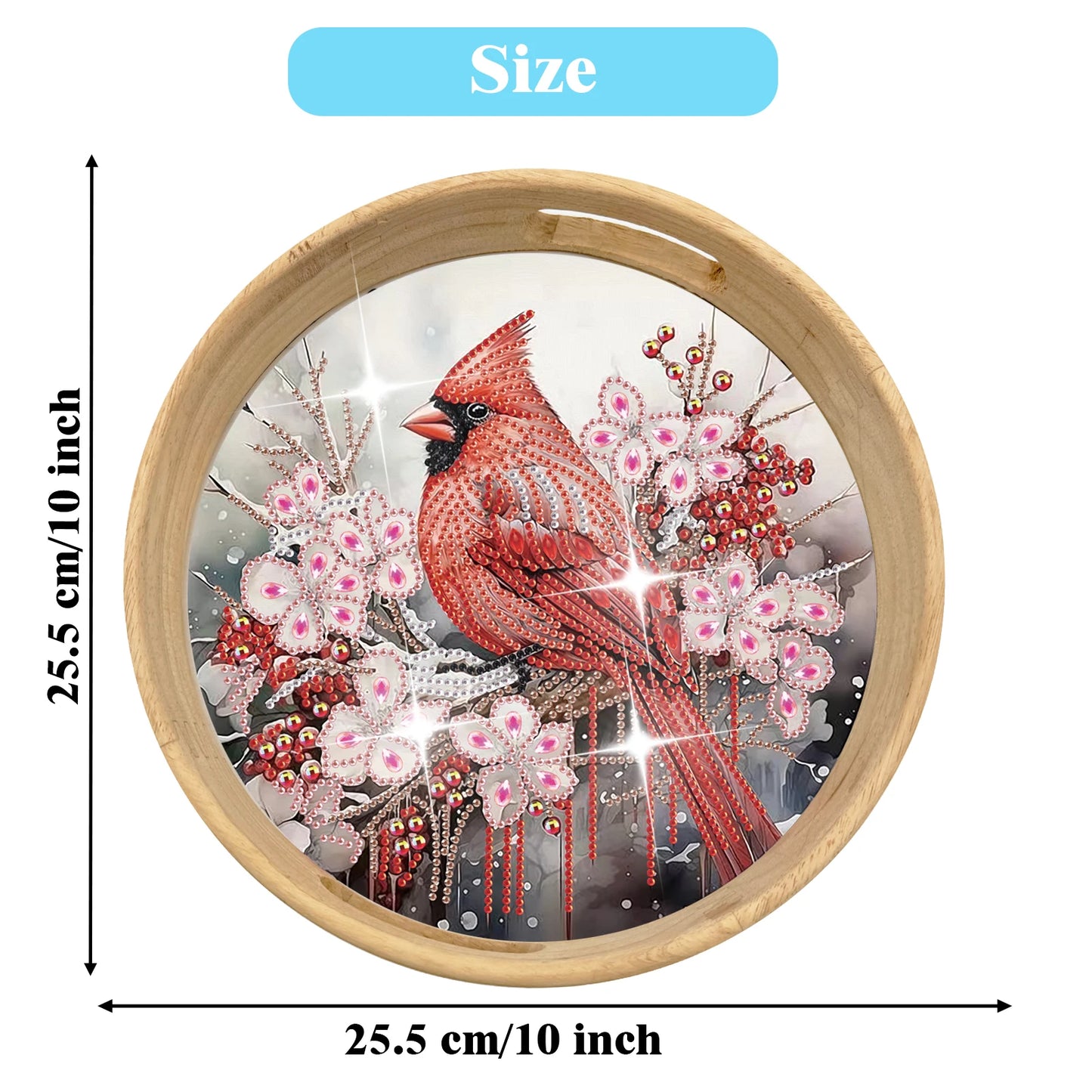 Diamond Painting Dienblad Houten Set met Dierenontwerp – Rond Model