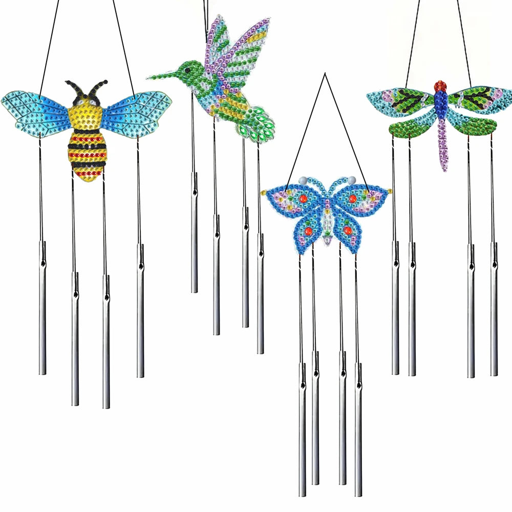 Diamond Painting Windgong Vlinders - Dubbelzijdig - Set van 4