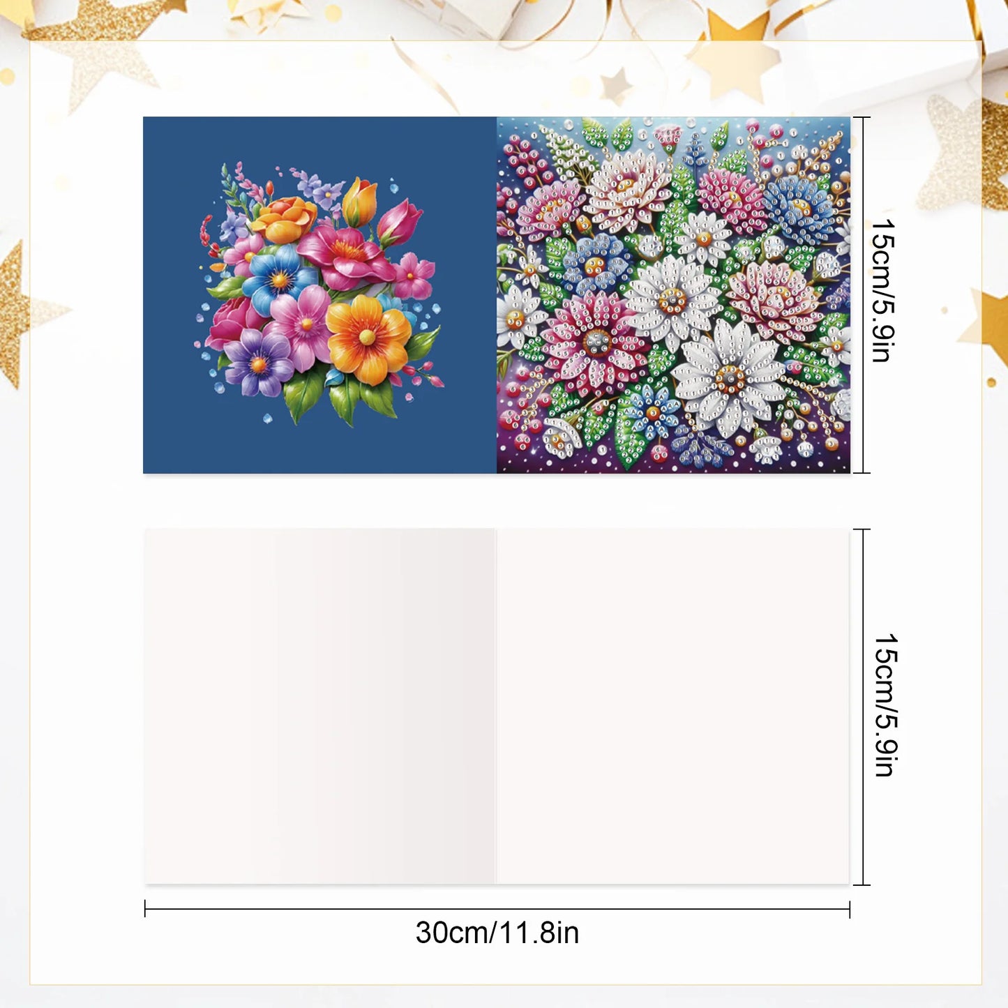 Diamond Painting Wenskaarten Set – Bloemen Festival met Enveloppen (6 stuks)