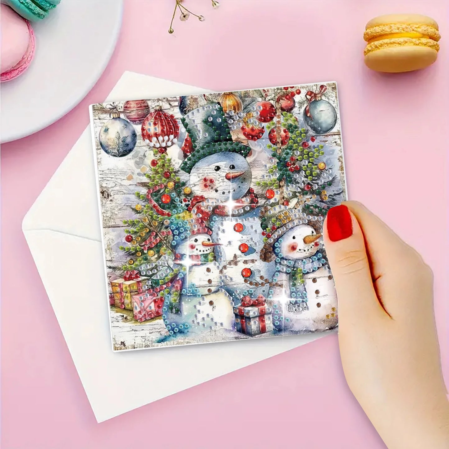 Diamond Painting Kerstkaarten Set - 6 Stuks - Kerstkaartenset met Unieke Designs
