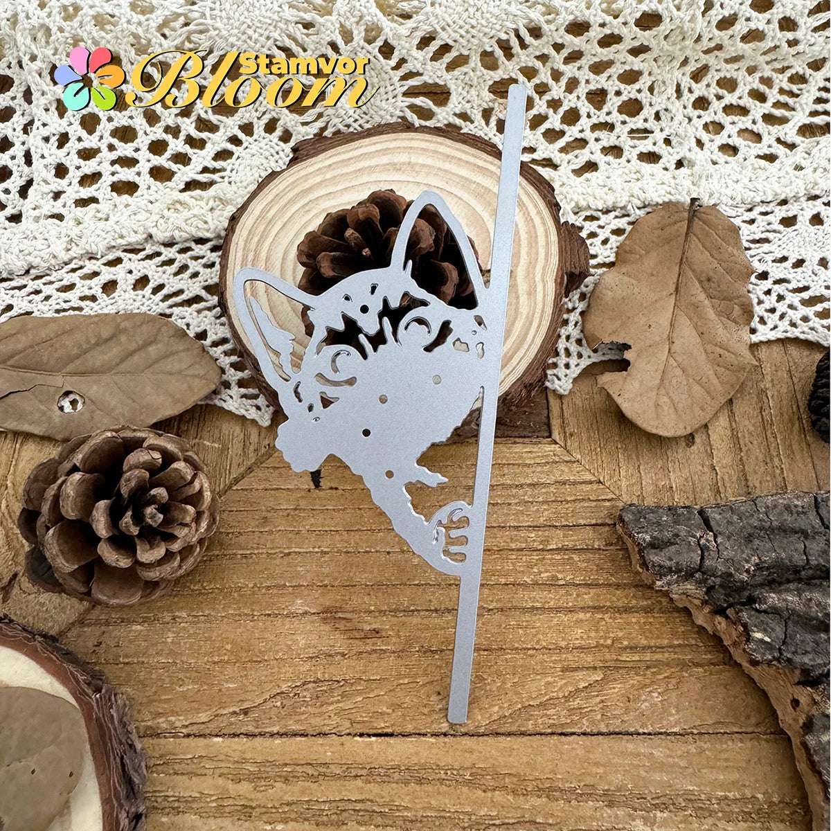 Snijmal Schattige Verstopte Kat Rand Metalen Snijmal