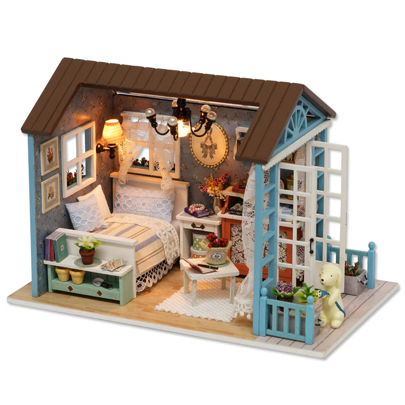 Zelfbouw Miniatuurhuisje - Knus Café met Verlichting
