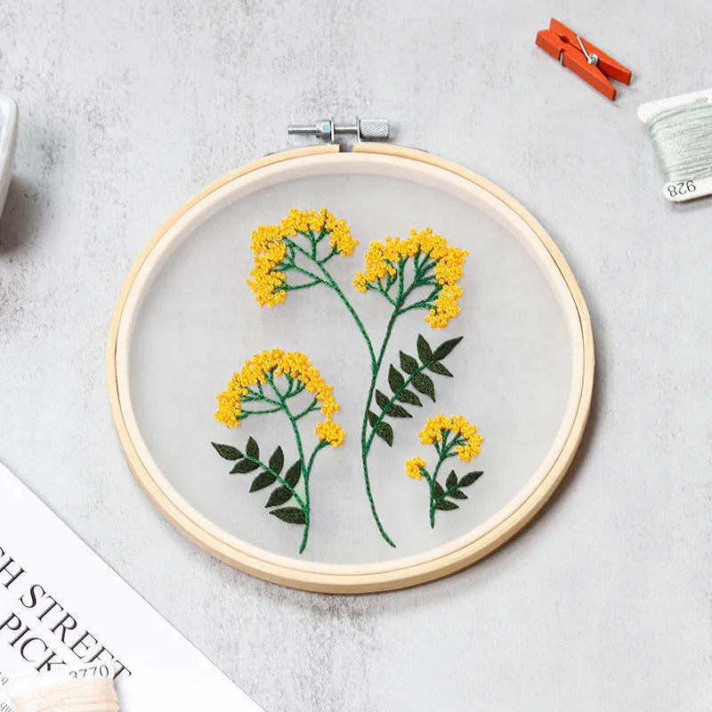 Borduurpakket Rond – Bloemen en Planten Patroon voor Beginners