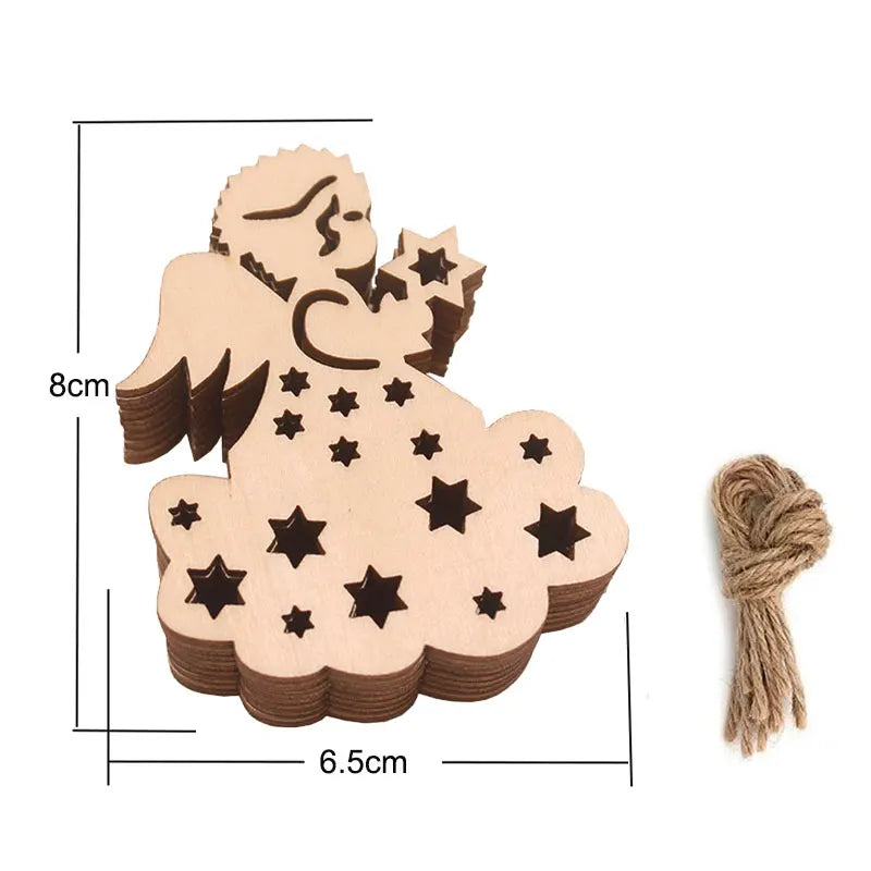 Houten figuur om zelf te kleuren/schilderen – Kerstversiering 10 stuks