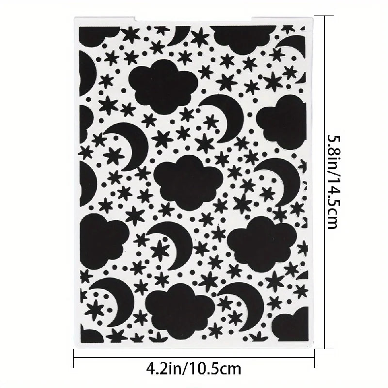 Embossing folder maan wolk en ster – 3D reliëf voor kaarten en scrapbooking
