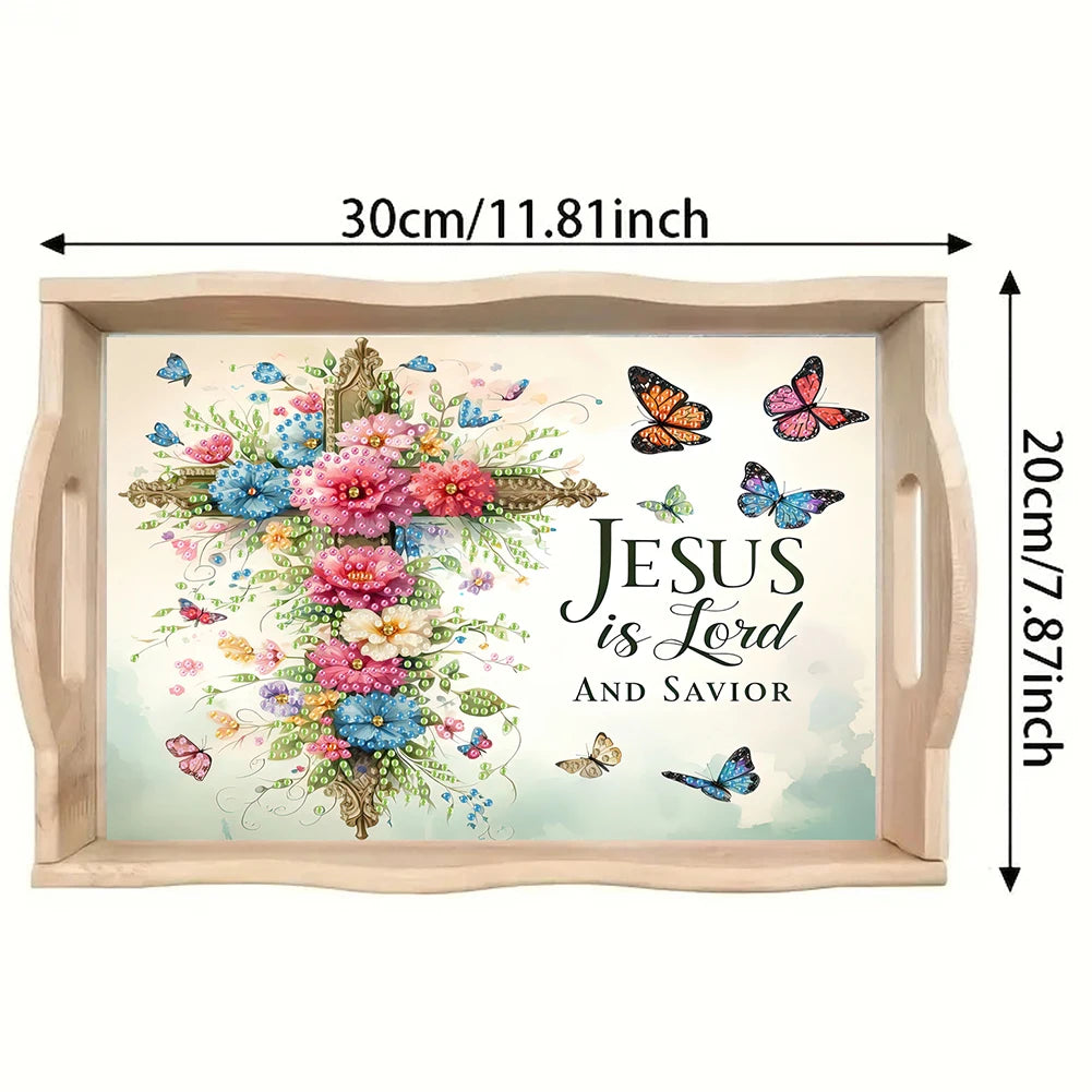Diamond Painting Dienblad Hout - Kleurrijk Serveerblad voor Eten en Decoratie