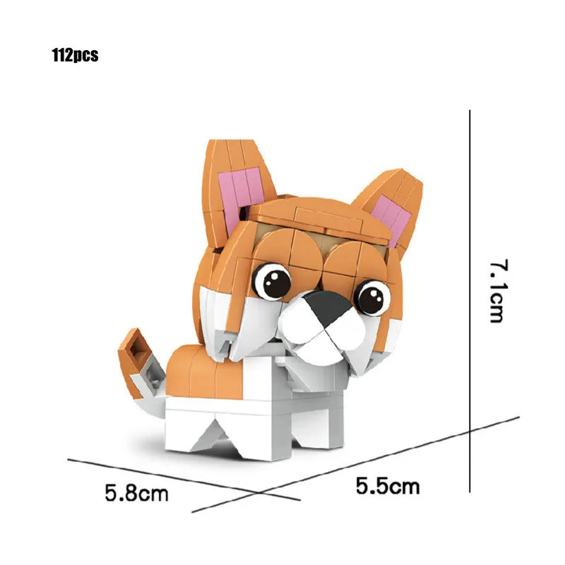 Bouwpakket Mini Dieren Blokjes – Hond, Tijger, Konijn, Pinguïn & Meer