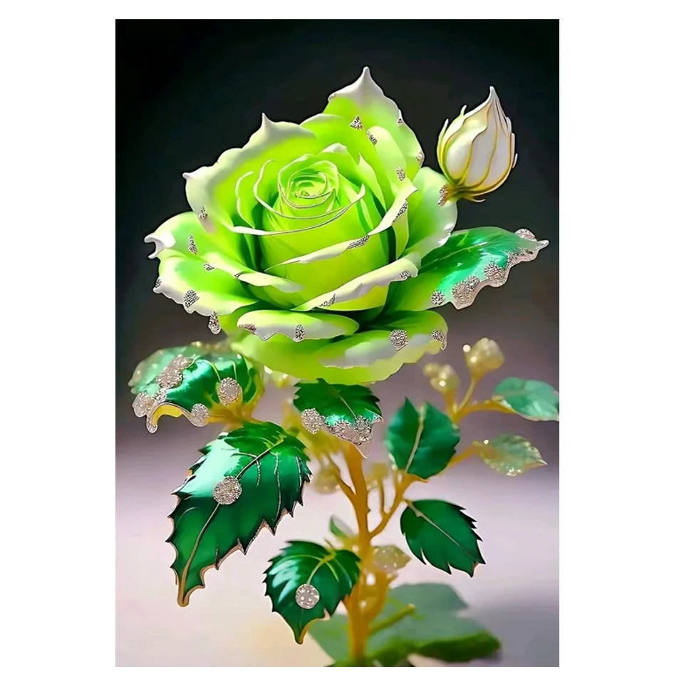 AB Diamond Painting op canvas – Gouden Rozen – Volledige bedekking – Keuze uit ronde of vierkante AB/Fairydust steentjes