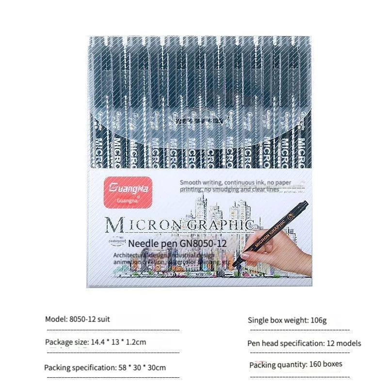 Stiften set met fineliners en brush pennen voor schetsen en illustraties