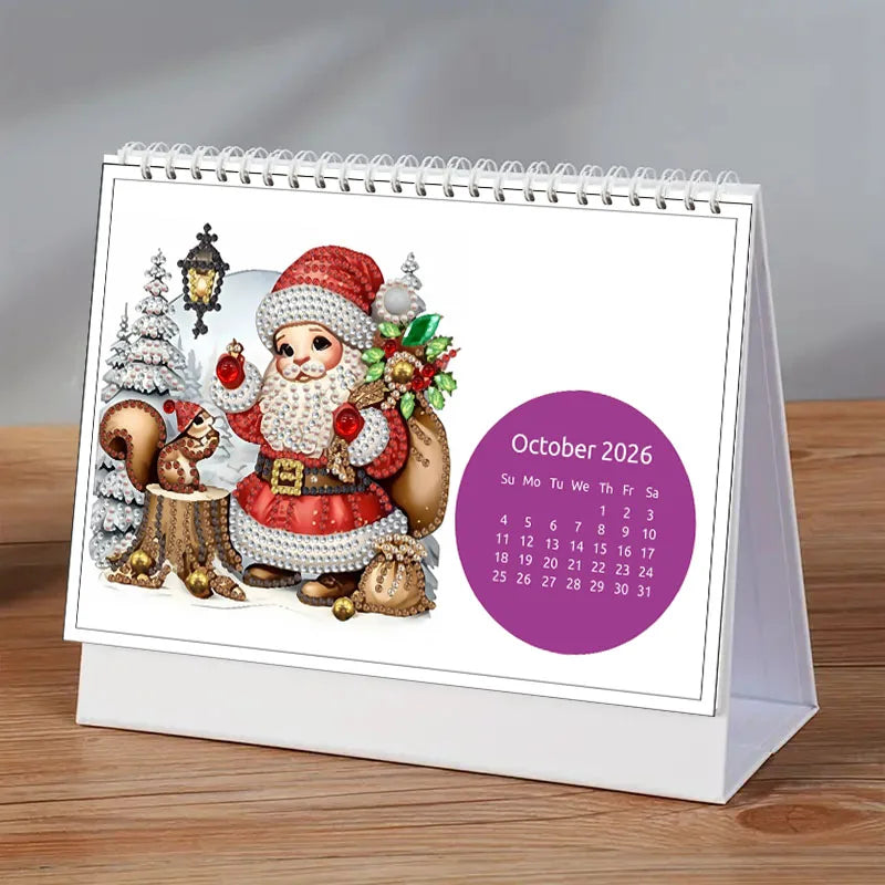 Diamond Painting Kalender met 13 schilderijen kerst en letterthema