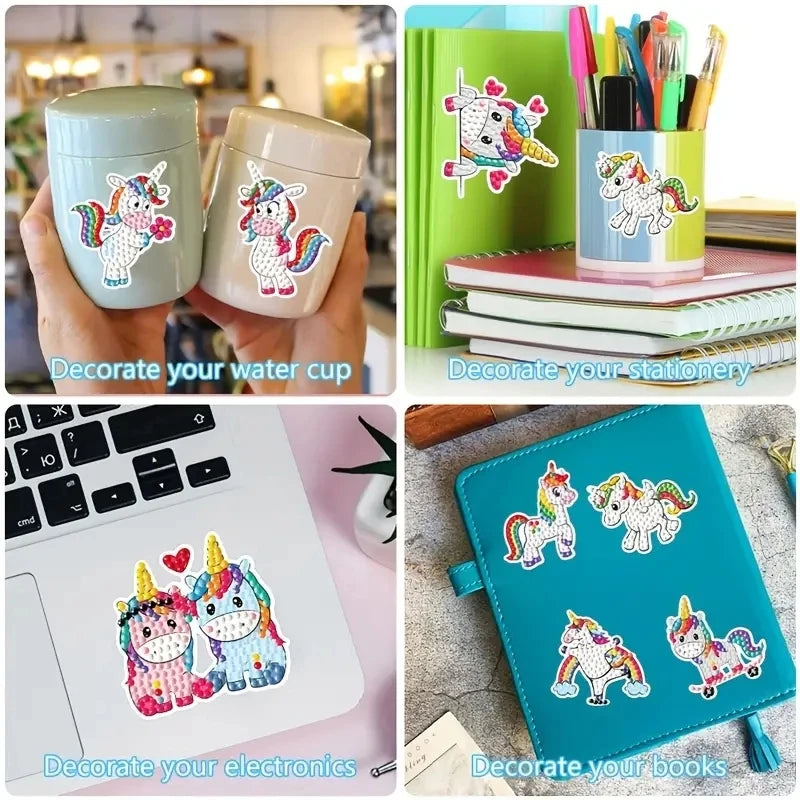 Diamond Painting Sticker set - Schattige Cartoon eenhoorns