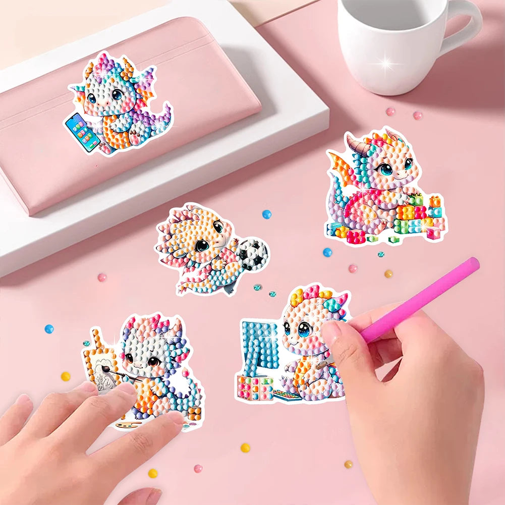 Diamond Painting Sticker set - Draken Mozaïek Stickers (12 stuks)