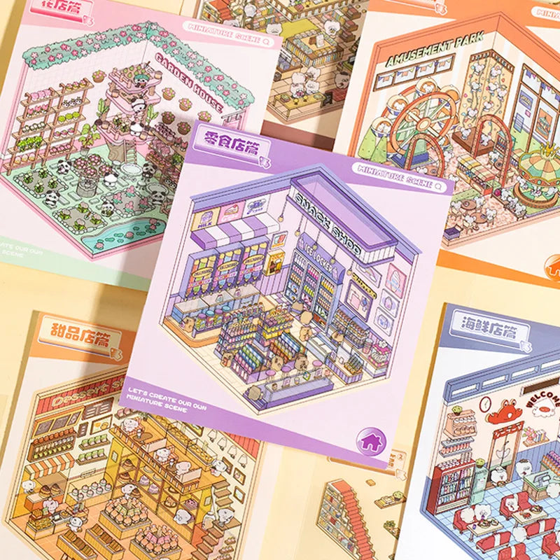 Sticker homestyling set landschapscabine boek met creatieve stickers