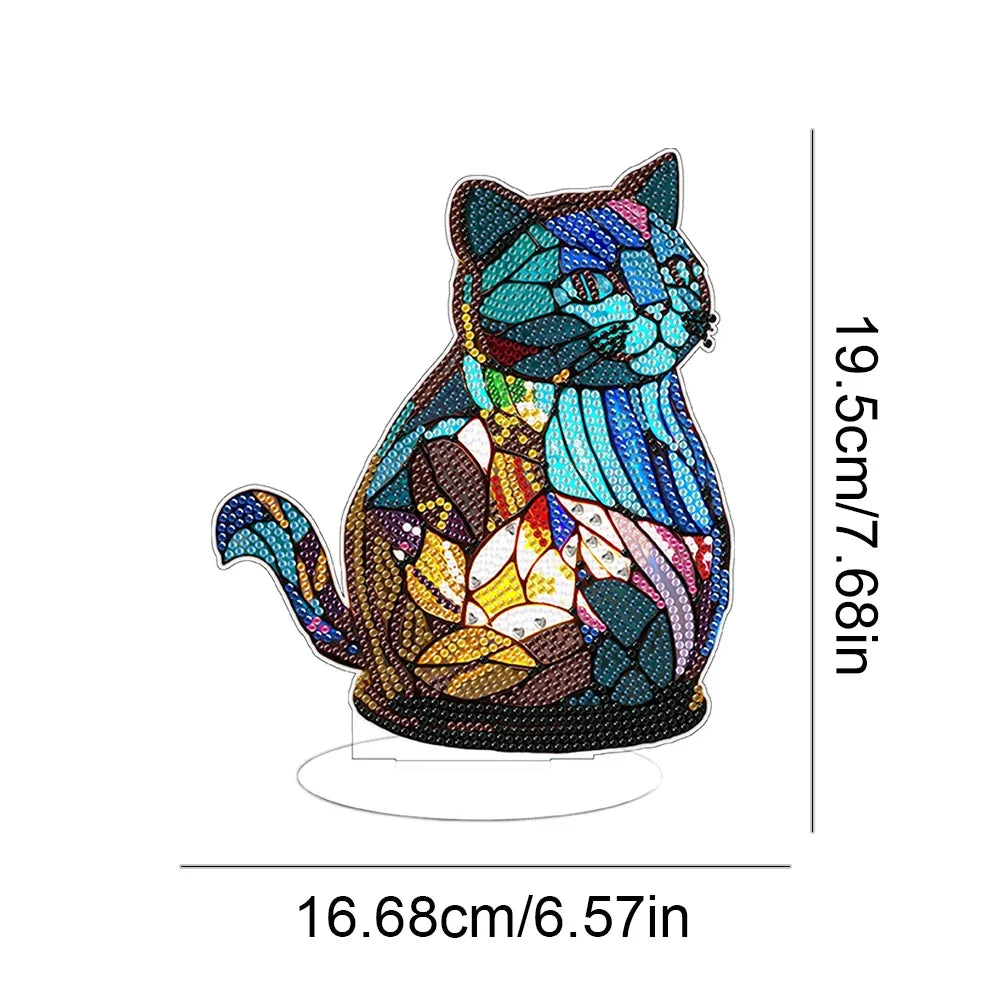 Diamond Painting Lamp – Dierenserie Tafeldecoratie met Licht | Complete Set 20x20 cm