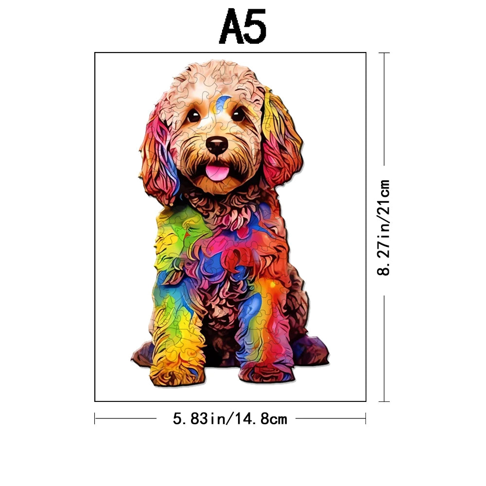 Houten figuren puzzel - Mysterieus dier (hond) - Educatief en interactief spel