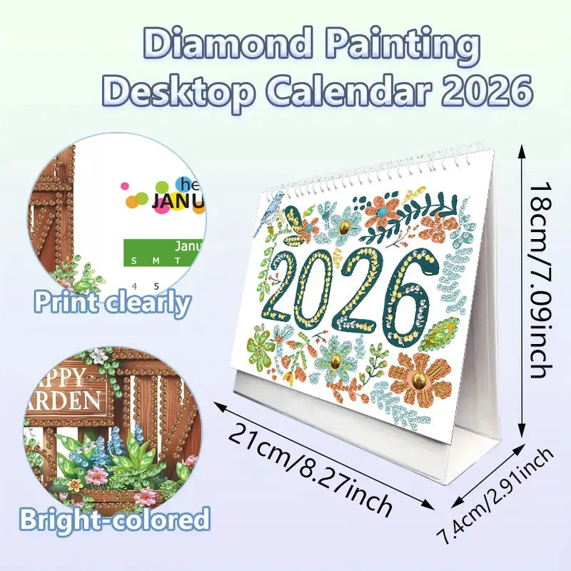 Diamond Painting Kalender kerst tafelkalender met decoratieve maanden
