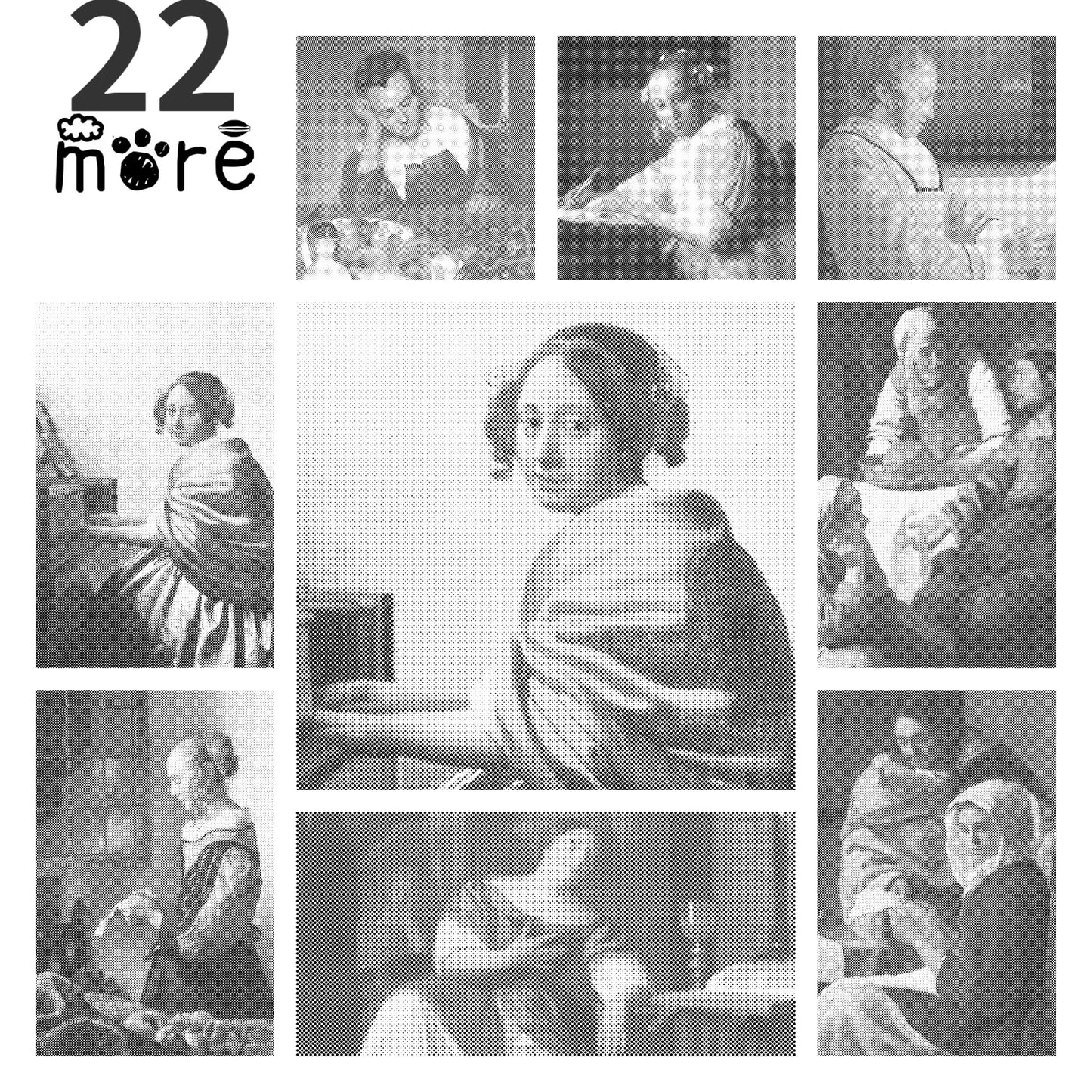 DOT Painting - Bekende Schilderijen in Één Kleur