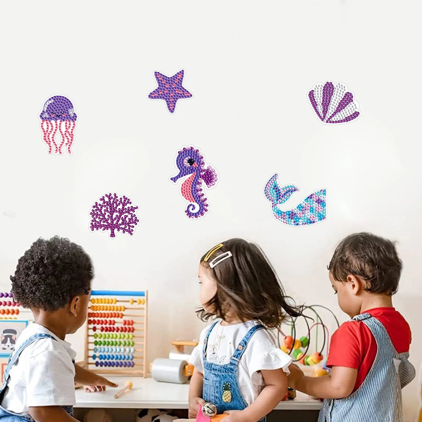 Diamond Painting Sticker set Zeepaard & Kwallen – Schitterende Maritieme Wezens