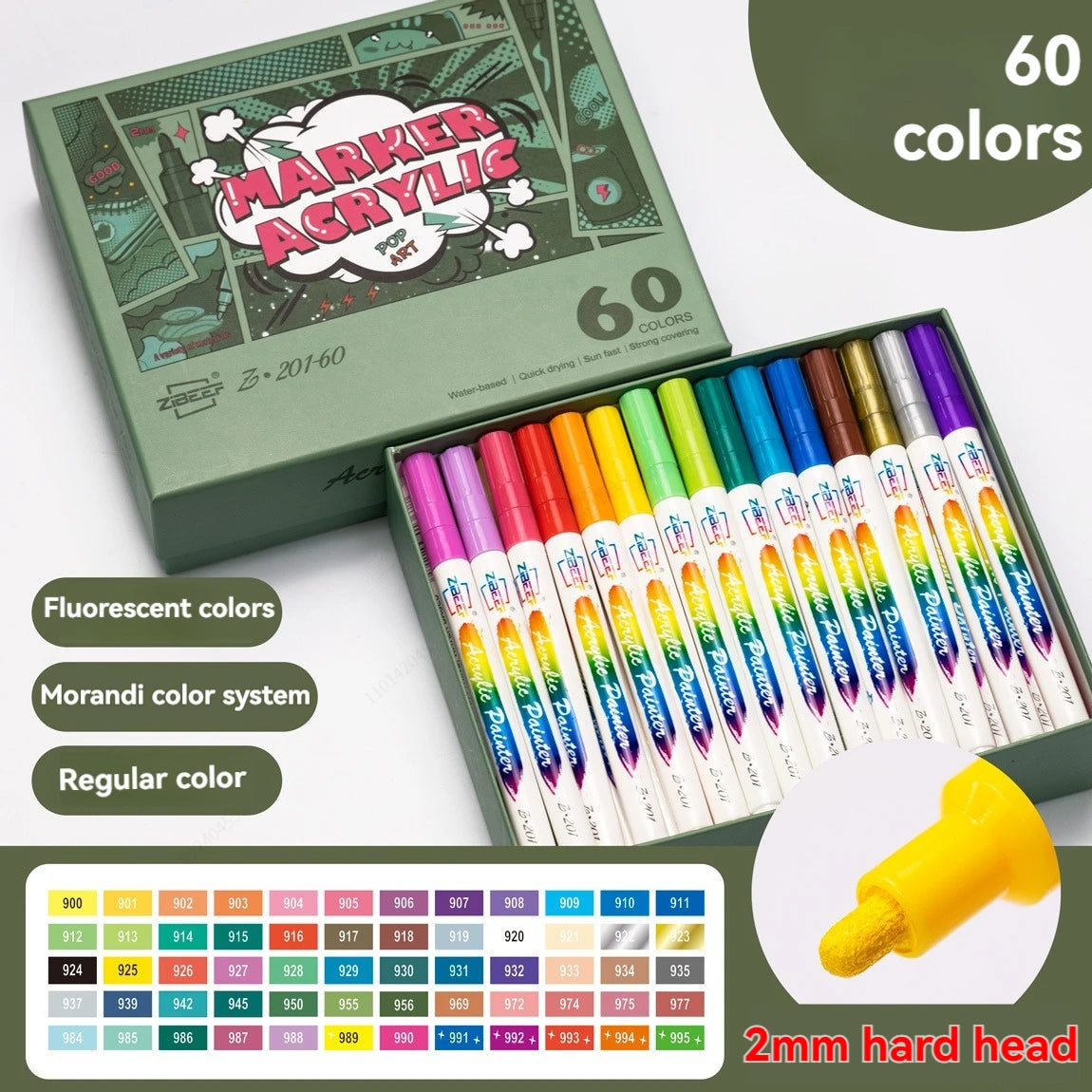 Stiften set tot 12-120 kleuren acrylverf stiften voor steen, textiel, glas & canvas