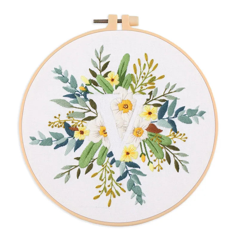Borduurpakket Rond – Eekhoorn & Bloemen – Compleet Starterset