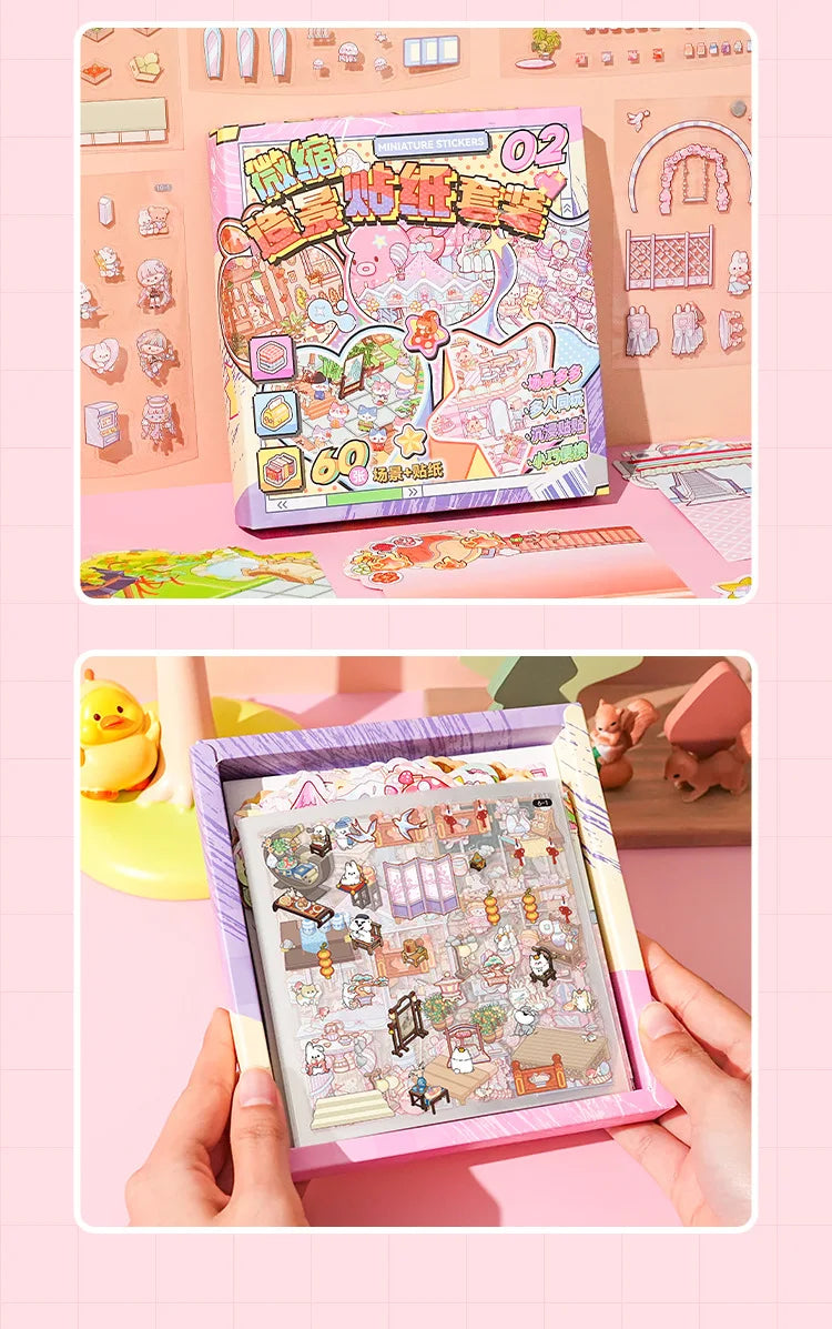 Sticker homestyling set 20in1 landschap stickeralbum voor kinderen