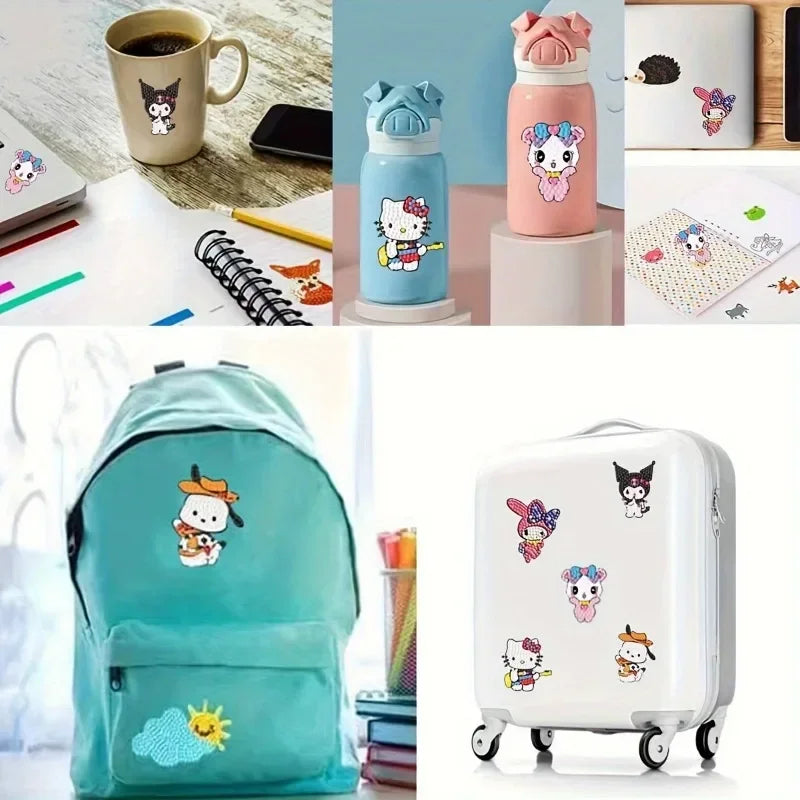 Diamond Painting Sticker set - 12 stuks met schattige beestjes