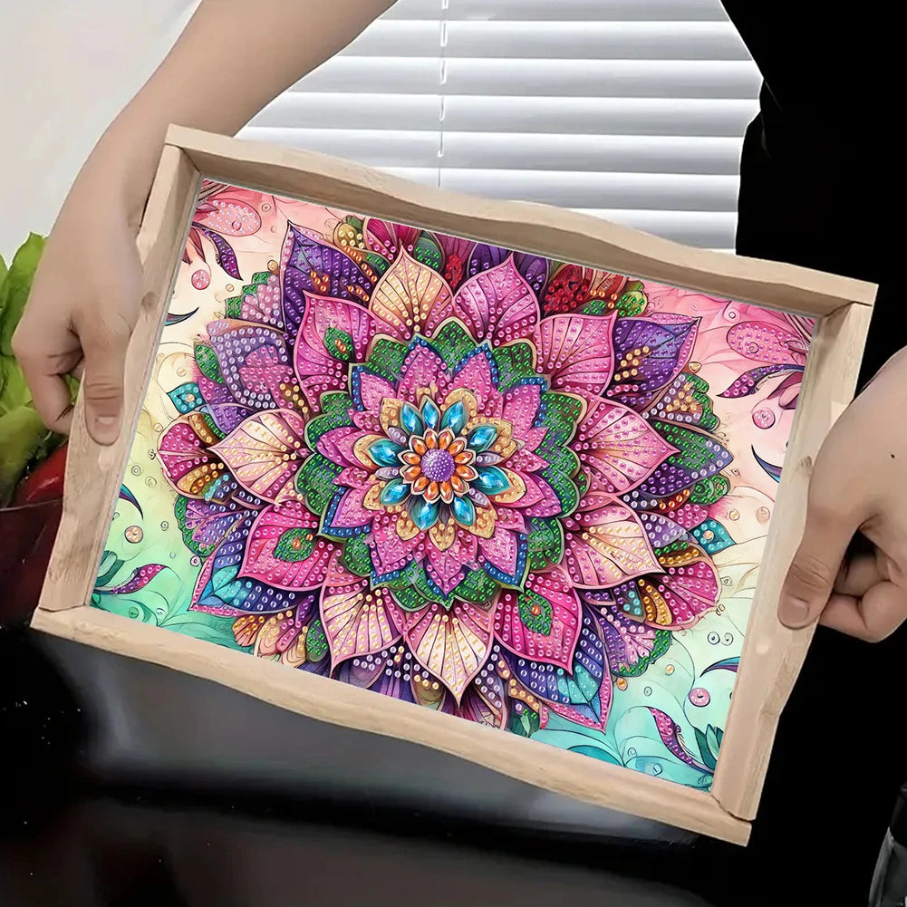 Diamond Painting Dienblad Hout - Kleurrijk Serveerblad voor Eten en Decoratie