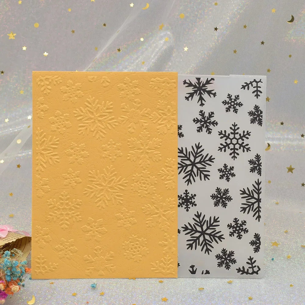 Embossing folder met 3D sneeuwvlokpatroon voor kaarten