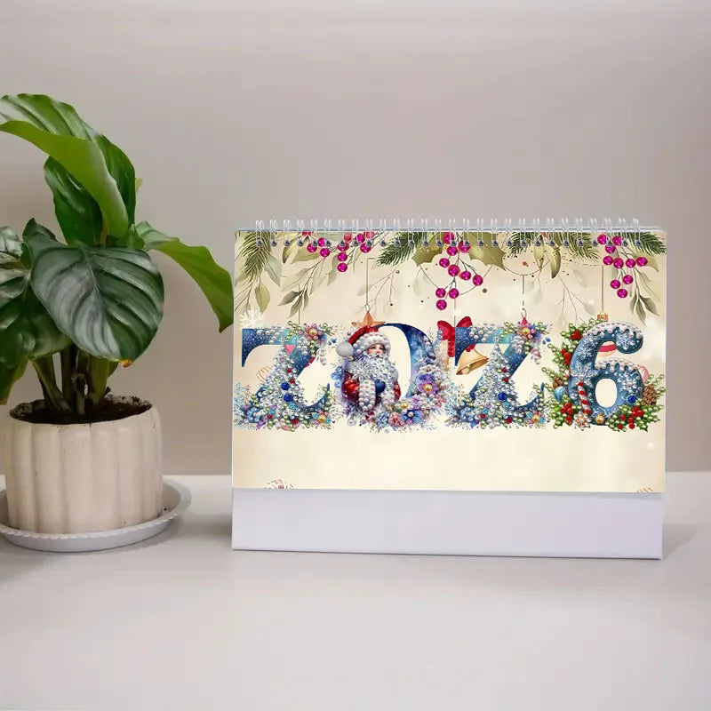 Diamond Painting Kalender met 13 schilderijen kerst en letterthema